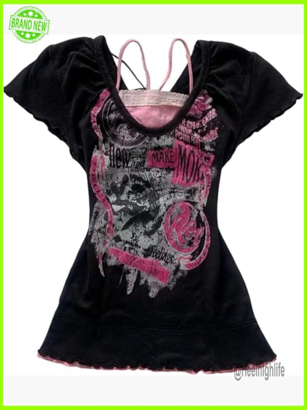 Kawaii Harajuku Y2K Graphic Tee Short Sleeve Summer Alt Goth Emo Top